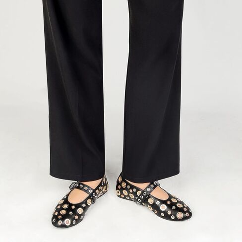 MICIFA Black Ballet Flats for Women Mesh Mary Jane Flats Womens Buckle Flats Shoes Round Toe Comfy Dressy Casual Office Summer Ballerina Flat Shoes in Saudi Arabia