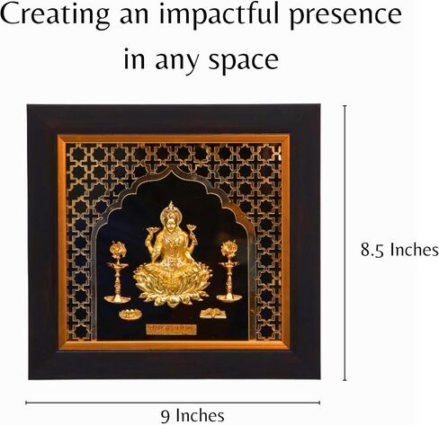 إطار صور ZAARIYA مطلي بالذهب Goddess Laxmi Mata لبوجا ماندير، ديكور حائط وهدية لحفل تدفئة المنزل in Saudi Arabia