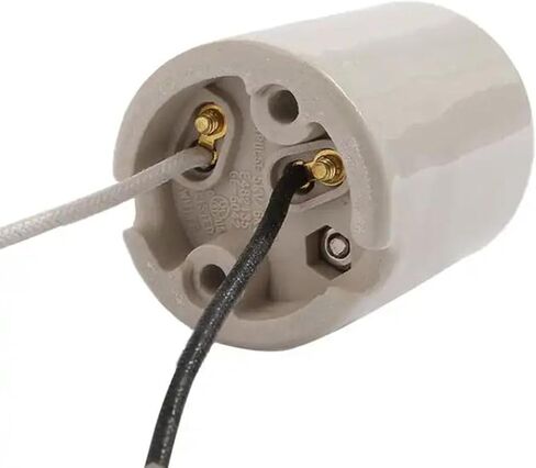 E39 Mogul Base Heavy Duty Keyless Glazed Porcelain Socket,Incandescent Lampholder,E39 Lamp Holder with Leads,1500W,600V (1-Pack) in Saudi Arabia