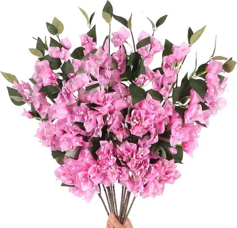 10PCS Bougainvillea Artificial Flowers 29.50" Silk Bougainvillea Vines Fake Bougainvillea Branches Purple Long Stem Faux Bougainvillea for Home Garden DIY Decor Wedding Centerpieces (Purple) in Saudi Arabia