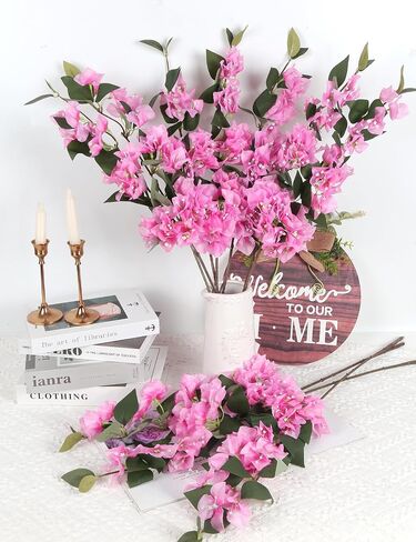 10PCS Bougainvillea Artificial Flowers 29.50" Silk Bougainvillea Vines Fake Bougainvillea Branches Purple Long Stem Faux Bougainvillea for Home Garden DIY Decor Wedding Centerpieces (Purple) in Saudi Arabia