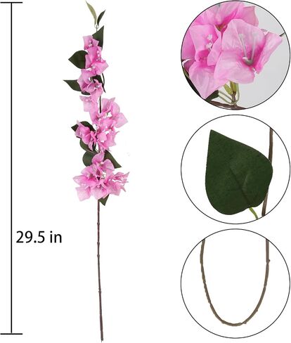 10PCS Bougainvillea Artificial Flowers 29.50" Silk Bougainvillea Vines Fake Bougainvillea Branches Purple Long Stem Faux Bougainvillea for Home Garden DIY Decor Wedding Centerpieces (Purple) in Saudi Arabia