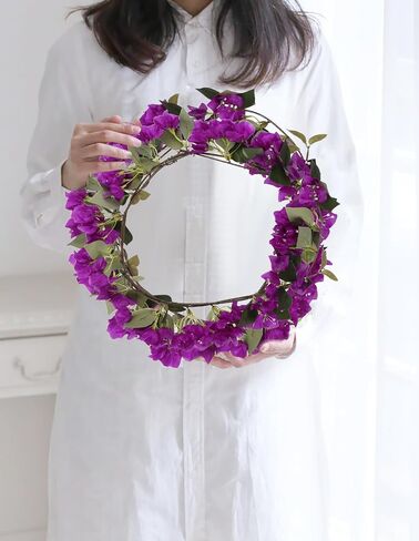 10PCS Bougainvillea Artificial Flowers 29.50" Silk Bougainvillea Vines Fake Bougainvillea Branches Purple Long Stem Faux Bougainvillea for Home Garden DIY Decor Wedding Centerpieces (Purple) in Saudi Arabia