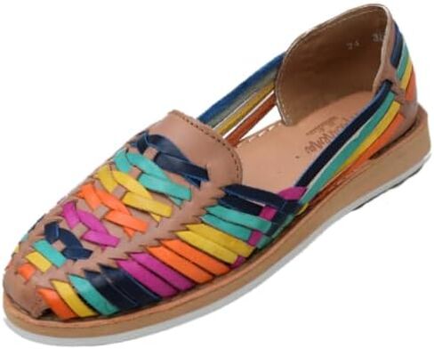 Macarena Collection Womens Shoes Leather Sandal Flat for Women | Huarache Handmade Mexican Sandals | Comfortable & Stylish Womens Sandals 3050 in Saudi Arabia