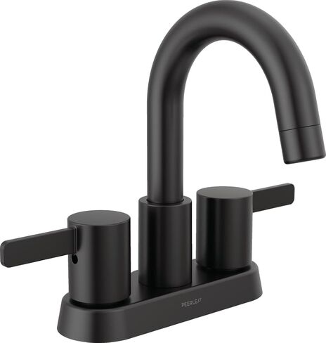 صنبور حمام من Peerless Precept Centerset، صنبور حمام أسود غير لامع بثلاث فتحات، صنبور حوض الحمام، مجموعة تصريف بالضغط، أسود غير لامع P2530LF-BL in Kuwait