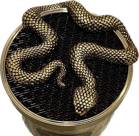 Bath + Body Works Wicked Vanilla Woods Halloween Candle w/Creepy Snake Lid - Amberwood + Vanilla + Pink Pepper - 3 Wick Scented Candle - Decorative Black Gold Ombre Jar, Slithering Snake Decor Lid in Saudi Arabia