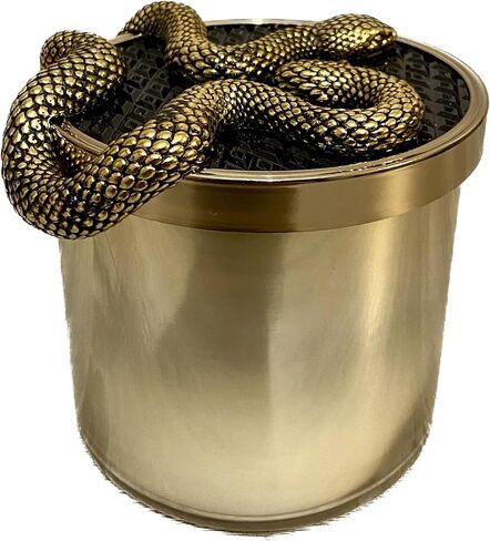 Bath + Body Works Wicked Vanilla Woods Halloween Candle w/Creepy Snake Lid - Amberwood + Vanilla + Pink Pepper - 3 Wick Scented Candle - Decorative Black Gold Ombre Jar, Slithering Snake Decor Lid in Saudi Arabia
