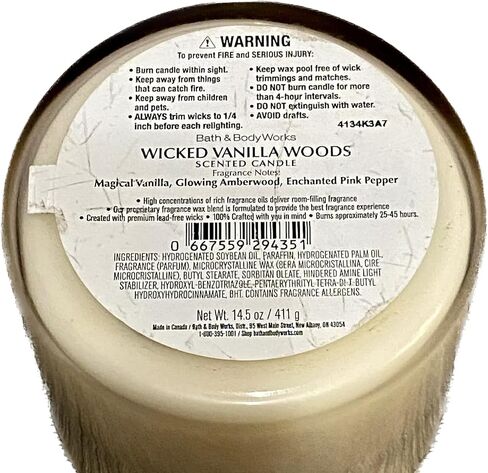 Bath + Body Works Wicked Vanilla Woods Halloween Candle w/Creepy Snake Lid - Amberwood + Vanilla + Pink Pepper - 3 Wick Scented Candle - Decorative Black Gold Ombre Jar, Slithering Snake Decor Lid in Saudi Arabia