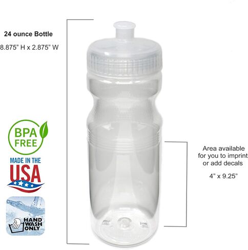 Rolling Sands BPA-Free 24 Ounce Water Bottles, 3 Pack, Made in USA in Saudi Arabia