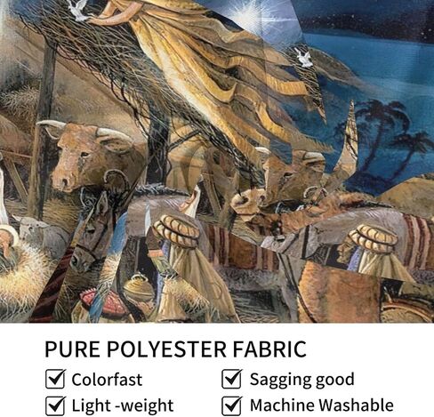 fosgzif Christmas Nativity Angel Polyester Throw Tapestry, Fashion Wall Art Room Decor 60x90 Inches, Trendy and Durable Tapestry, For Dormitory Wall Decor Carpet Bed Sheets Picnic Cloth in Saudi Arabia