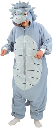 Unisex Adult Dinosaur Triceratops Onesie Pajamas Animal Christmas Costume Homewear Sleepwear for Women men, X-Large in Saudi Arabia