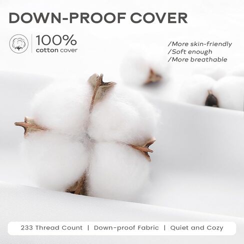 SAVORI Set of 2 Down and Feather Throw Pillow Inserts 28x28 Soft Fluffy Pillow Inserts with 100% Down-Proof Cotton Cover, Decorative Square Cushion Inner for Sofa Couch Bed-White in Saudi Arabia
