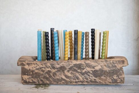 Creative Co-Op S/2 Unscented Twisted Taper Candle, Black in Saudi Arabia