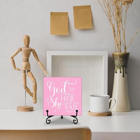 ديكور مكتب مسيحي، الله بداخلها لن تسقط، ديكور غرفة مسيحية، هدية ملهمة لأصدقاء العائلة والزملاء، ديكور خشبي مضحك لتزيين المكتب المنزلي Shelf-A03 in Kuwait