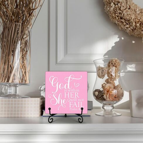 ديكور مكتب مسيحي، الله بداخلها لن تسقط، ديكور غرفة مسيحية، هدية ملهمة لأصدقاء العائلة والزملاء، ديكور خشبي مضحك لتزيين المكتب المنزلي Shelf-A03 in Kuwait