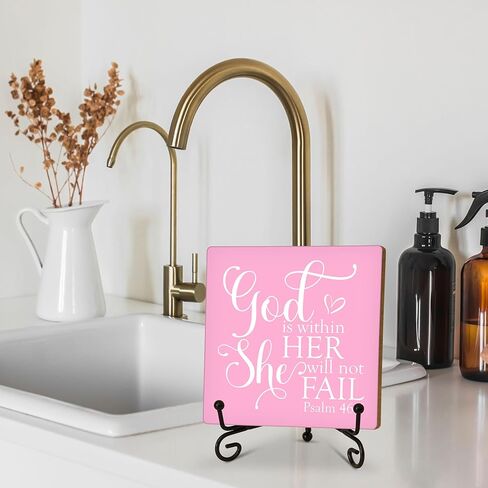 ديكور مكتب مسيحي، الله بداخلها لن تسقط، ديكور غرفة مسيحية، هدية ملهمة لأصدقاء العائلة والزملاء، ديكور خشبي مضحك لتزيين المكتب المنزلي Shelf-A03 in Kuwait