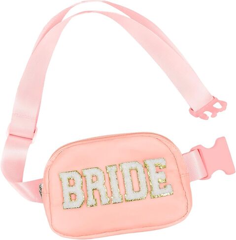 Lamyba Bachelorette Gifts for Bride Fanny Pack, Bride to be Gifts for Bridal Shower Party Wedding day, Mrs Bag for Bride with Adjustable Strap, Waterproof Crossbody Waist Bag, Beige in Saudi Arabia