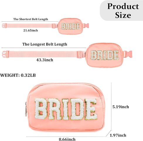 Lamyba Bachelorette Gifts for Bride Fanny Pack, Bride to be Gifts for Bridal Shower Party Wedding day, Mrs Bag for Bride with Adjustable Strap, Waterproof Crossbody Waist Bag, Beige in Saudi Arabia