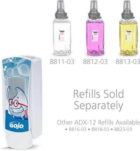 GOJO ADX-12 Push-Style Foam Soap Dispenser, Chrome/Black, for 1250 mL GOJO ADX-12 Soap Refills (Pack of 1) – 8888-06 in Saudi Arabia