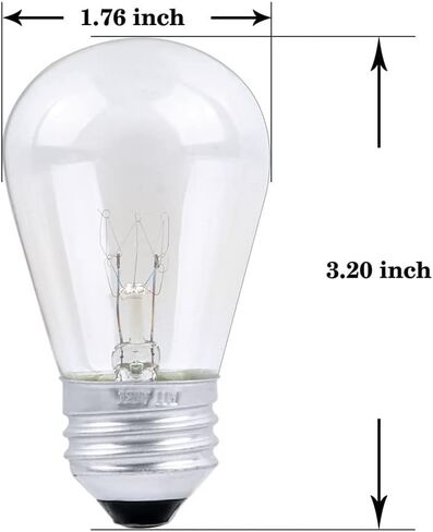 String Light Company S1411WA Amber S14 Light Bulb with E26 Base, 11-Watt (Pack of 12) in Saudi Arabia