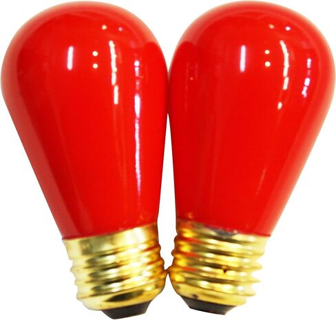 String Light Company S1411WA Amber S14 Light Bulb with E26 Base, 11-Watt (Pack of 12) in Saudi Arabia
