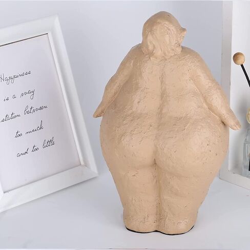 Fat Lady Figurines Yoga Decor,Woman Sculpture Yoga Figurine Creative Woman Ornament Vintage Home Decoration Room Table Craft Gifts (D) in Saudi Arabia