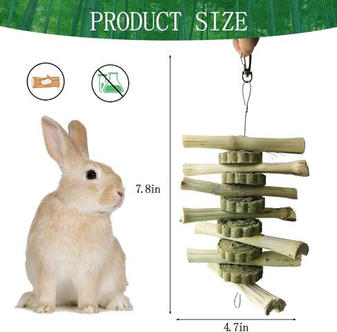 kathson Chinchilla Treats, Bunny Chew Toys for Rabbits Teeth Grinding, Natural Apple Wood Guinea Pigs Treats, Sticks for Rodent Pets Rats Hamsters Dwarf Rabbits Squirrels and Gerbils in Kuwait