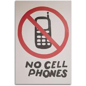 Vintage Funny Poster No Cell Phones Poster Gift Restaurant Canvas Art Poster Painting Canvas Wall Posters Art Picture Print Modern Family Decor Posters 12x18inch(30x45cm)
