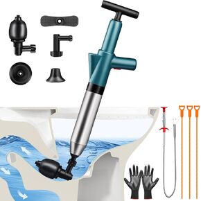 Electric Toilet Plunger Clog Remover: High Pressure Air Drain Blaster Clog Remover - Drain Clog Remover Tool for Bathroom Bathtub Floor Drain Clogged Pipe