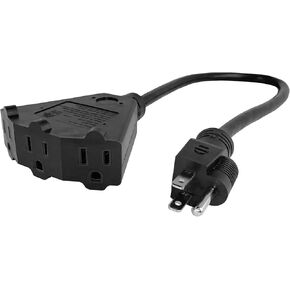 Stanley 30669 Pro Block 2 Grounded 3-Outlet Outdoor Extension Cord, 2-Feet, Black