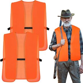 Tarpop 2 Pcs Medium Unisex Adult Orange Hunting Vest Safety Vest for Men Women Blaze Orange High Visibility Vest Orange Hunting Vest