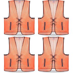 Hunting Mesh Safe Vests, Hunter High Visibility Vest with Reflective Stripes, Blaze Orange Safety Cloth for Adult Hunting