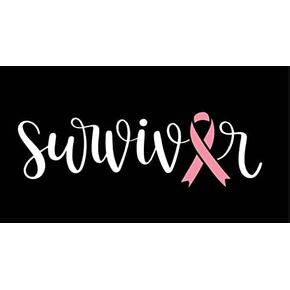 Breast Cancer Survivor 2 Color Ribbon Decal | White and Pink | Made in USA by Stick This! | Sticker for Car or Truck Windows, Laptop, Water Bottle, Tablets etc. | 8.25" x 2.5" |