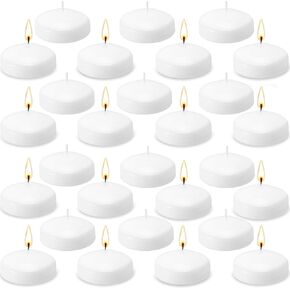 Floating Candles 48 Pack,2 Inch Unscented Dripless Wax Burning Candles,White Floating Candles for Centerpieces,Wedding, Birthday,Pool,Party,Holiday & Home Decor