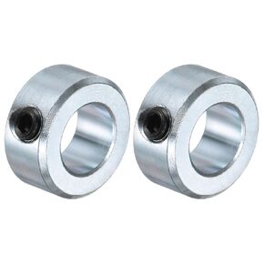 uxcell 2pcs Set Screw Collars 5/8" Bore Carbon Steel Shaft Collars, 1-1/8" OD, 1/2" Width Axle Collar Clamp for Linear Rod Shaft Guide