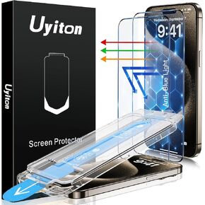 Uyiton 3RD Gen Anti-Blue Light iPhone 12 Pro Max Screen Protector - [Easy Fit] Shatterproof Full Coverage [Case Friendly] 9H Tempered Glass Screen Protector for iPhone 12 Pro Max, 2 Pack
