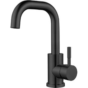 Single Hole Bathroom Sink Faucet Brushed Gold, Modern Single Handle Bathroom Faucet Stainless Steel Swivel Spout Commercial RV Bathroom Faucet Wet Bar Faucet