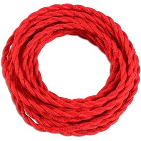 25ft Fabric Cloth Covered Lamp Twisted Wire,PRUNLLA Vintage 18/2 Industrial Electrical Cord,18-Gauge Antique Style for Retro Lamp,DIY Projects(Black)