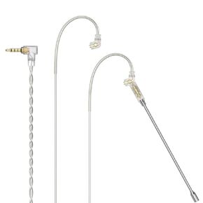 Cubilux USB Type C 2-Pin 0.78mm IEM Cable with Microphone, Silver Plated OFC Wires Replacement Cable with Detachable Boom MIC for Wan'er S.G, ZS10 Pro, ZS10 Pro X, ZSN PRO, ZSX, 4 Feet