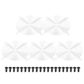 PATIKIL 185mm Filter Grill with Screws, 3 Pack Chrome Plated Iron Frame Ventilator Grills Protector Mesh Dustproof Case Cover for Computer, Fan, Silver Tone