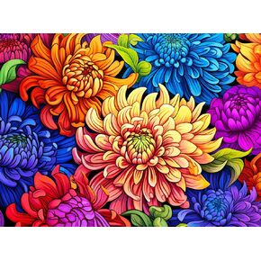 Sunflower Kaleidoscope 1000-Piece Jigsaw Puzzle by Cross & Glory | Colorful Flower Artwork for Adults | Challenging and Fun Activity | Great Gift for Garden Lovers