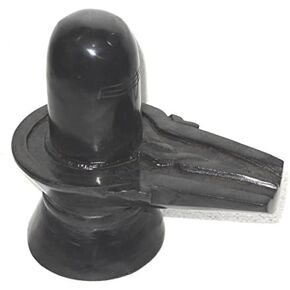 Black Marble Shivling Shivlingam 2" inch Small Shiv Ling Religious Spiritual Gift | Hindu God Statue Shiva Lingam Statue Figure Temple Idol and Decor