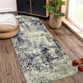 Large Rug 8x10 Machine Washable Area Rug Modern Rug Non Slip Soft Rug Living Room Rug Accent Throw Rugs for Dining Room, Cream/Blue