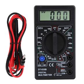Digital Multimeter - DT-830B Multifunctional Portable LCD Digital Multimeter Amp Volt Ohm Tester Voltmeter Ohmmeter Meter(DT-830B Black)