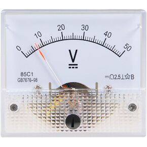 uxcell DC 0-50V Analog Panel Voltage Gauge Volt Meter 85C1 2.5% Error