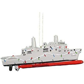 U.S. Navy™ Ship With Christmas Lights Ornament,Resin