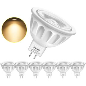 MikeWin MR16 LED Bulb 6Pack,5W 12V, GU5.3 Bi-Pin Base,50-Watt Equivalent,2700K Warm White,Non-Dimmable MR16 LED Spot Light Bulbs for Indoor Outdoor Landscape Track Lighting