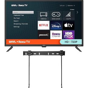 ONN 43-Inch Class 4K LED Smart TV + Free Wall Mount with Wi-Fi Connectivity and Mobile App | Flat Screen TV | Compatible with Apple Home Kit | Alexa (Renewed)