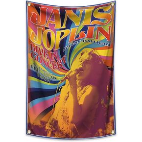 ALoEu Janiss Rock Singer Tapestry 2x3 FT Joplinm Music Tapestries With 4 Brass Grommets For Bedroom , Living Room, Gift (28) in Kuwait