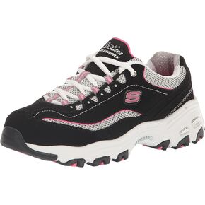 Skechers Women's D Lites Life Saver Shoes, Black/Black, 8.5 M